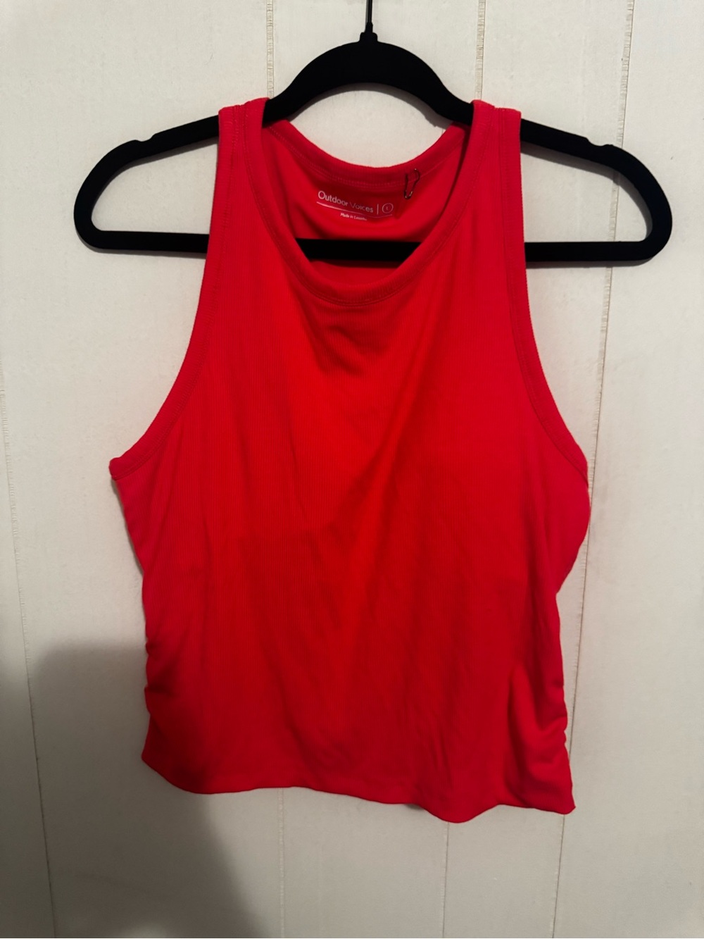 Outdoor Voices Red Ribbed Tank Top NWOT